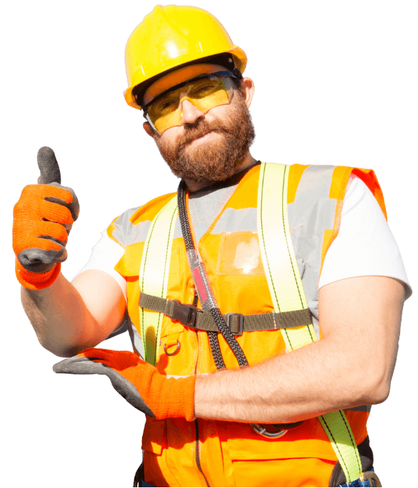 Professional contractor giving thumbs up